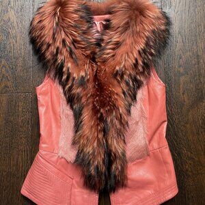 New Real Fox Fur Leather Vest
